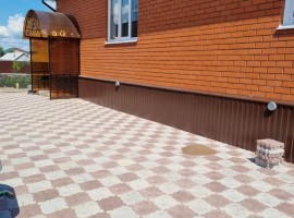 Тротуарная плитка "Мозаика" серая/коричневая