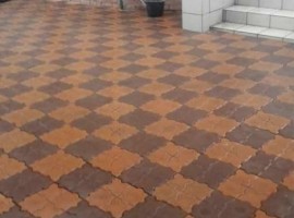 Тротуарная плитка "Мозаика" коричневая/оранжевая, с. Киргиз - Мияки